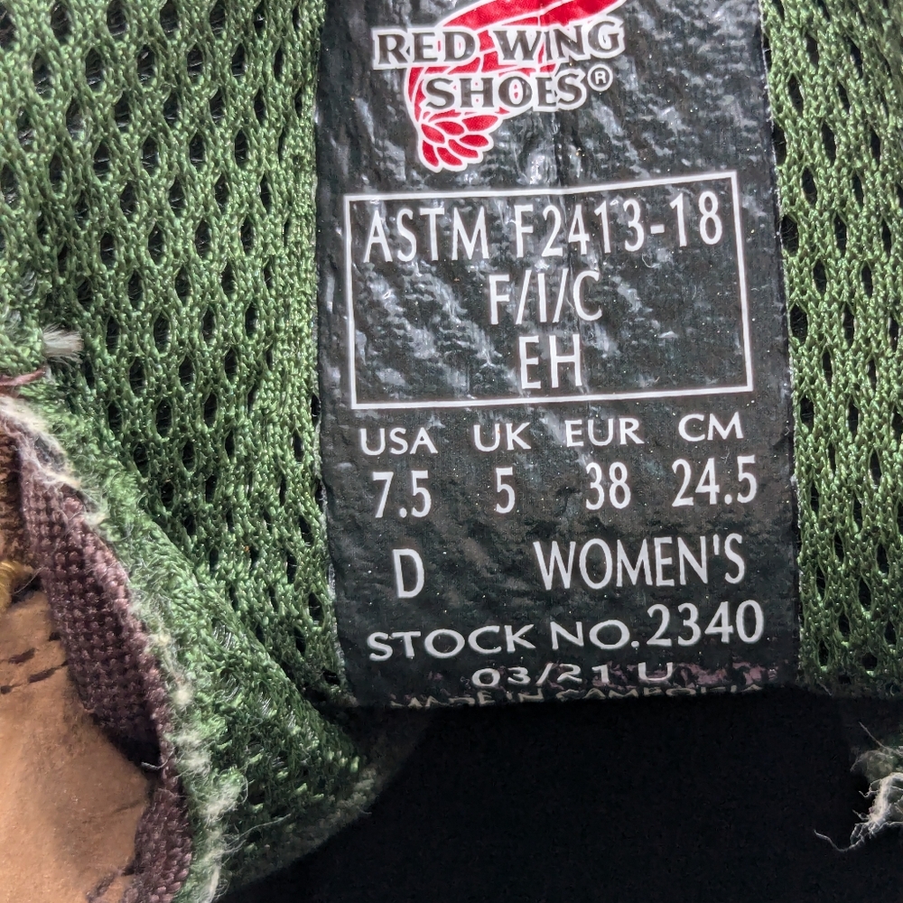 Red Wing Waterproof King Toe Steel Work Boots Model 2340 Women’s Size 7.5 D A061 - Picture 8 of 16